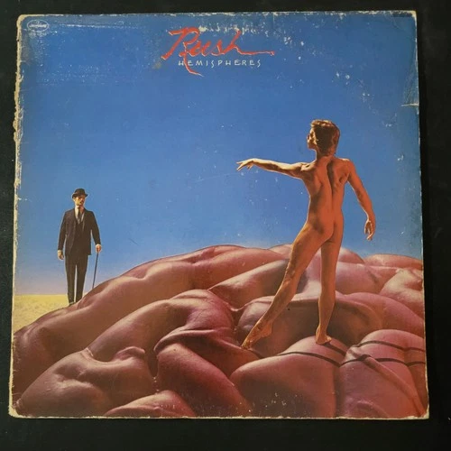 Rush Hemispheres LP Mercury SRM-1-3743  Lyric Inner VG+ Vinyl G+ Cover + Poster