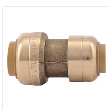 SharkBite Brass Reducing Coupling: 1/2-in. to 3/8-in. Push-to-connect, U009LFA