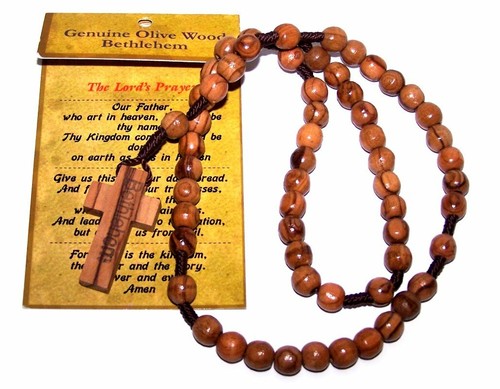 Olive Wood Round String Rosary - Picture 2 of 4
