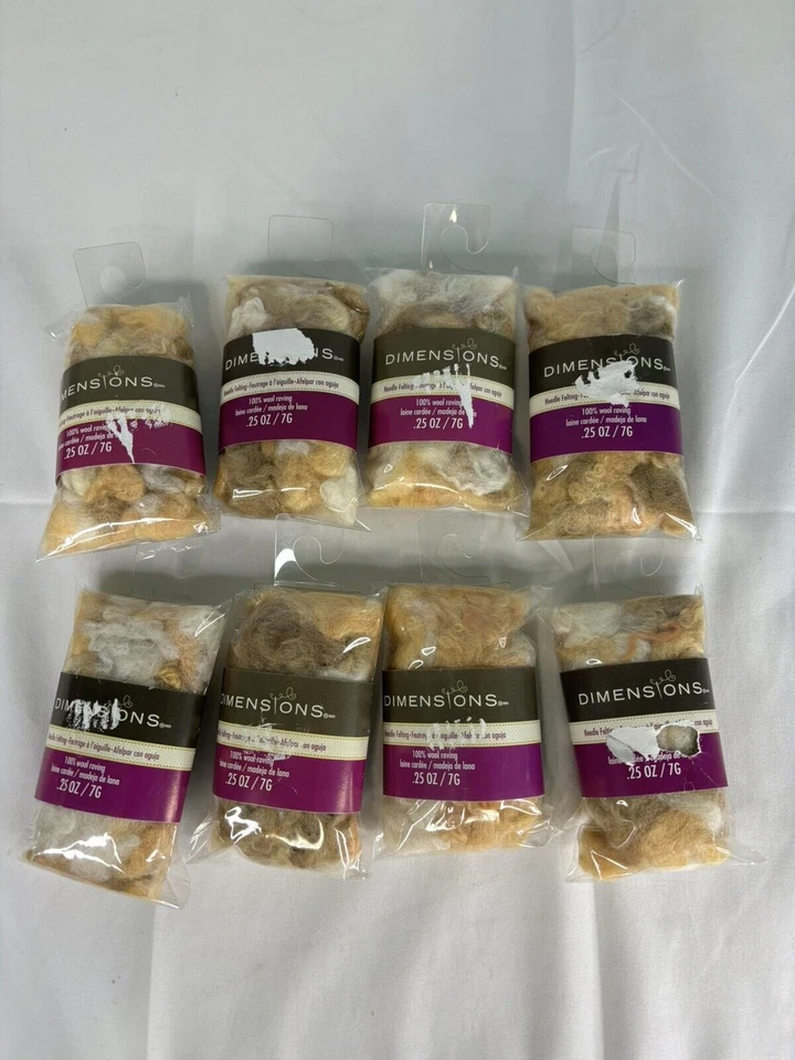 8 Naturals Curly Roving Felting 100 percent Wool Dimensions Needle .25 ounces - Image 2 of 4