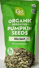 1 Bag Go Raw Organic Sprouted Sea Salt Pumpkin Seeds with Sea Salt 22 oz