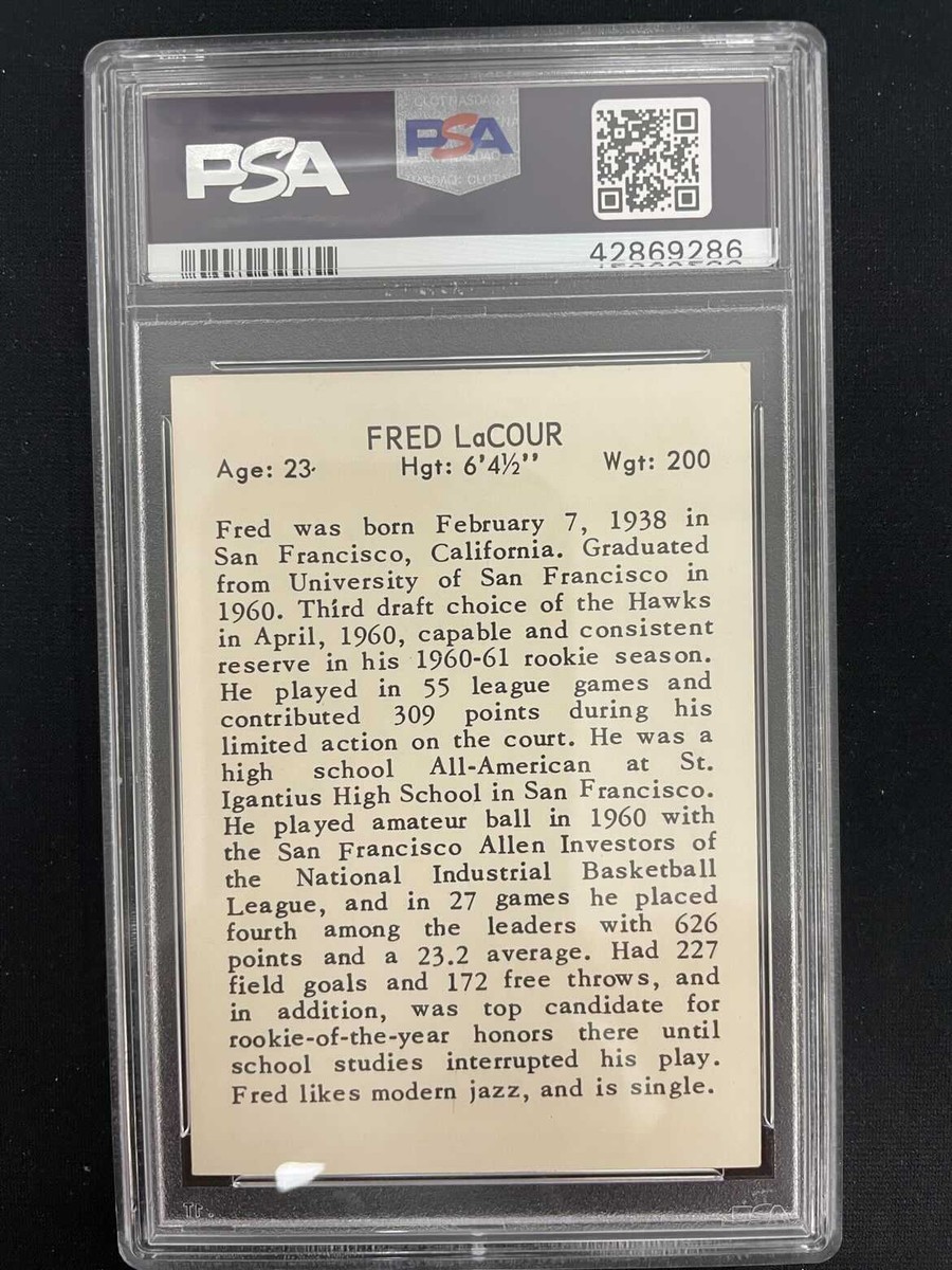 FRED LACOUR 1961 ST. LOUIS HAWKS ESSEX MEATS PSA 8 NM-MT *2391 | eBay
