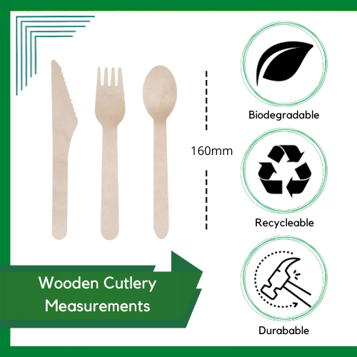 Disposable Wooden Cutlery Set with Napkin Individually Wrapped Pack Of 500 - Picture 2 of 3