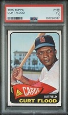 1965 TOPPS #415 CURT FLOOD PSA 3