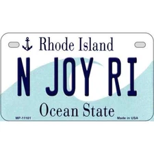 N Joy RI Rhode Island Novelty Metal Motorcycle Plate MP-11181