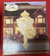 Patriot Lighting Colonial Outdoor Wall Light Bright Brass - Clear Glass -- NIB