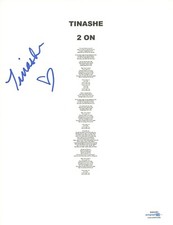 Tinashe Signed Autographed 8.5x11 2 ON Song Lyric Sheet ACOA COA