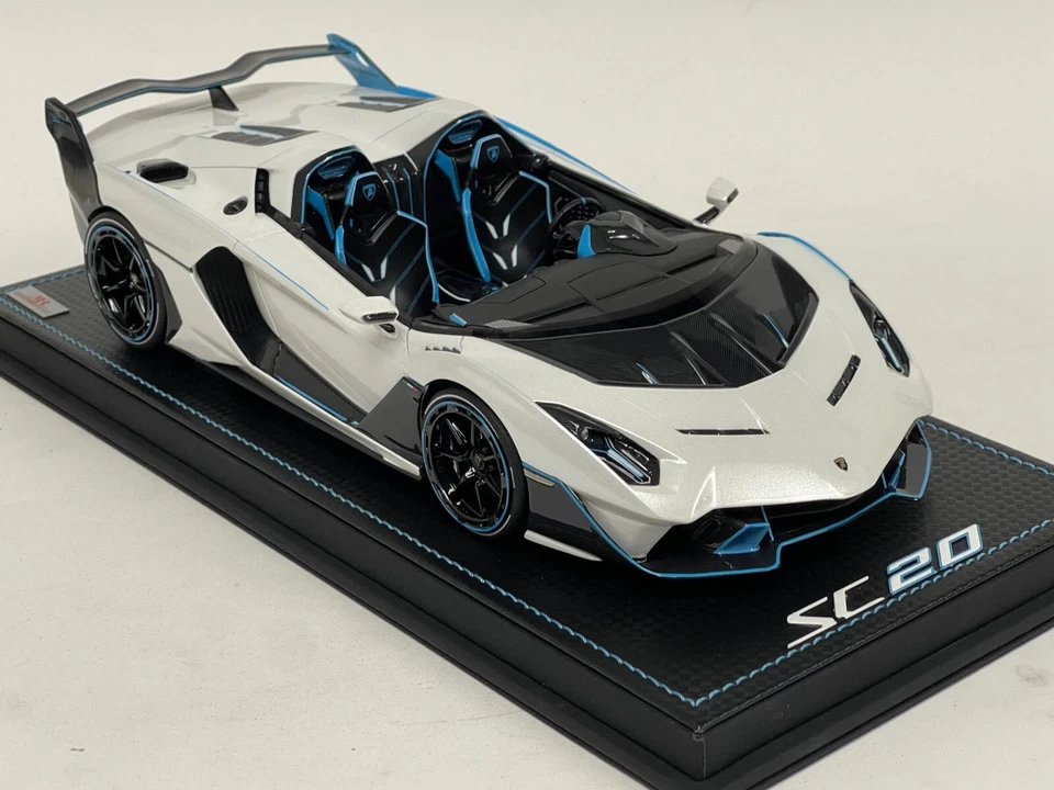 1/18 MR Collection Lamborghini SC20 IN Gloss Bianco Base IN Pelle - Immagine 4 di 4