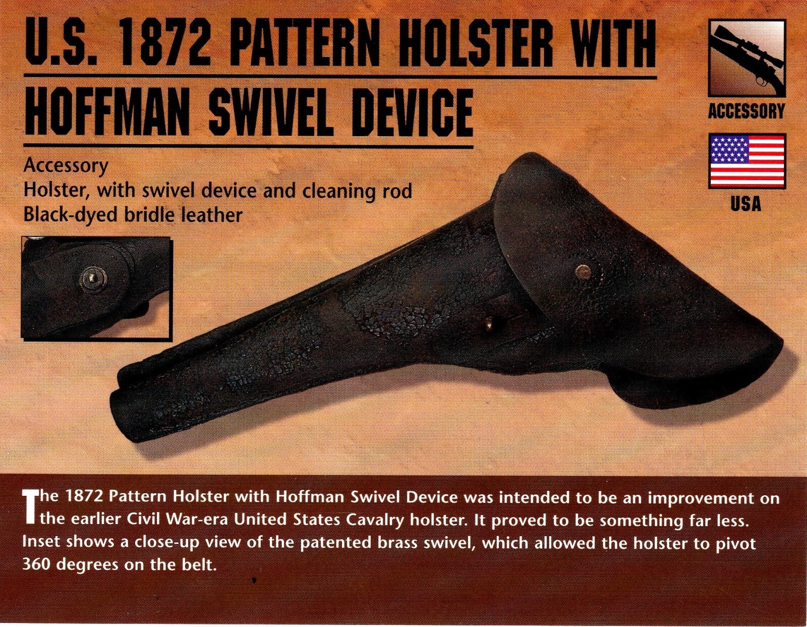 U.S. 1972 Pattern Holster & Hoffman Swivel Device Classic Firearms Photo Card u