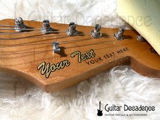 Custom SILK-SCREEN Printed Metallic Two-Line Guitar Headstock Waterslide Decals