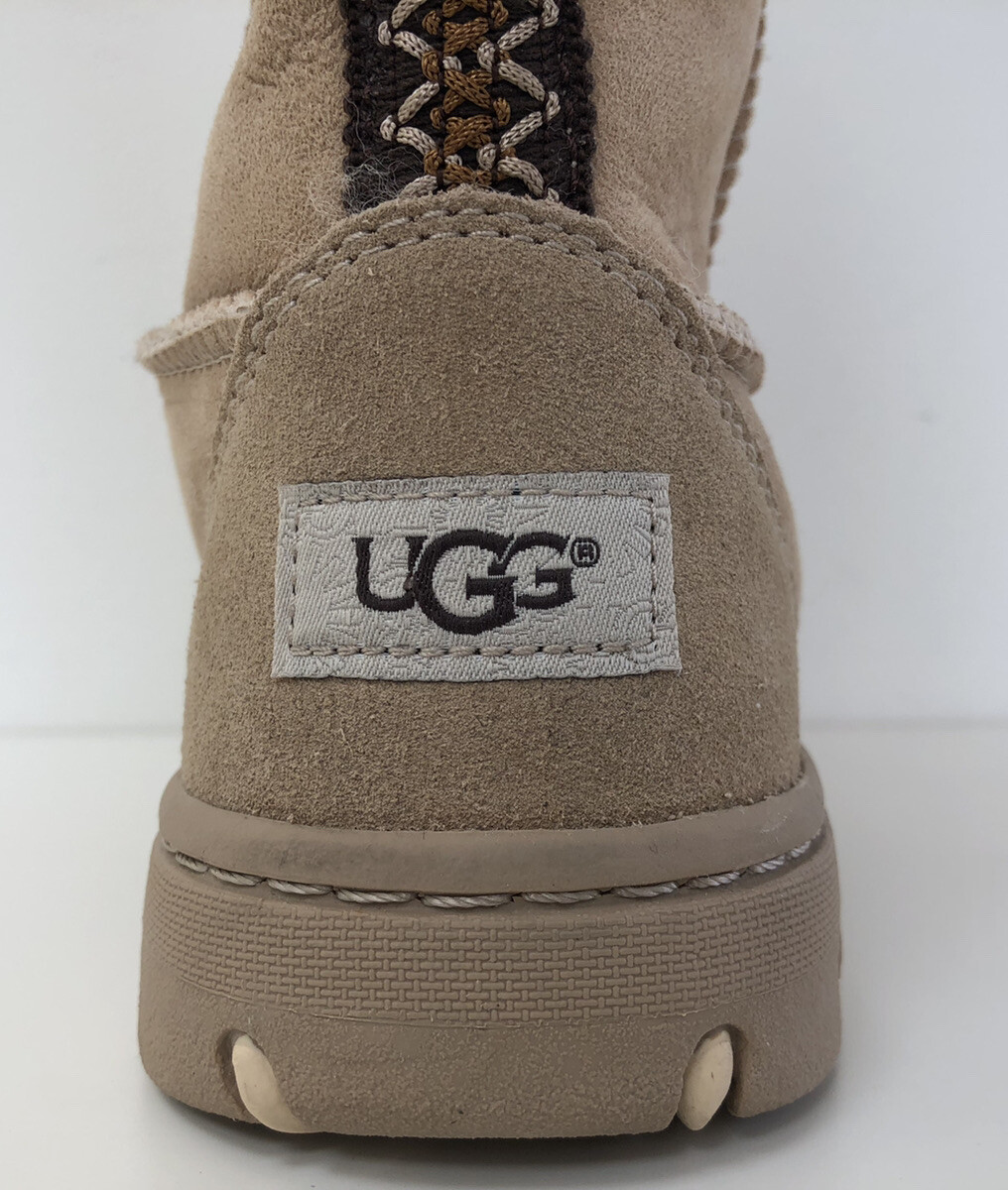 New UGG Women US 7 Ultimate Tall Braid Sheepskin Boots Beige  display picture 1