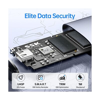 SSK SSD Esterno 4TB USB 3.2 Gen2 Con Doppia Interfaccia USB-A E USB-C – Lettura 1000MB/s, Per PC, Mac E Smartphone