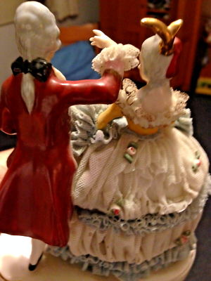 陶器製カップルダンス　ドレスデンフィギュア Dresden Porcelain Lace Figurine Germany, Dancing Couple | eBay