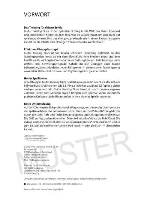 Thumbnail - Guitar Training Blues + Cd + Dvd Daniel Schusterbauer