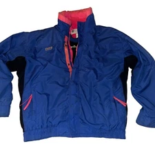 Vtg 90s COLUMBIA USA Men L BUGABOO Blue Pink 2-in-1 Fleece + Waterproof Jacket