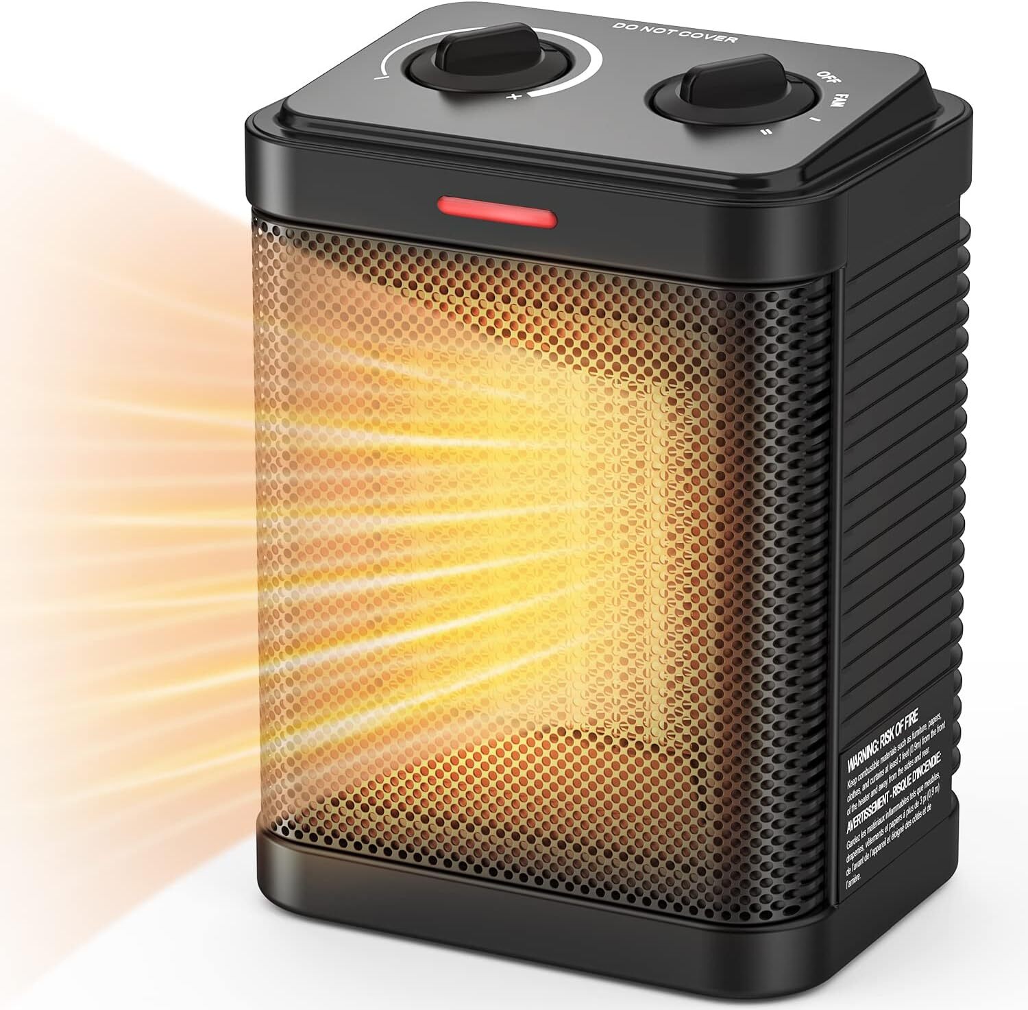 1500W Space Heater, Portable Ceramic Small Heater for Indoor Use, BLACK