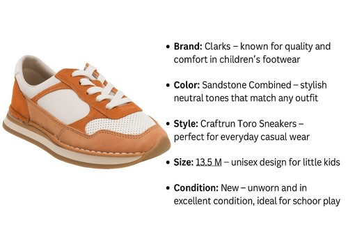 Zapatillas Clarks Craftrun Toro Arenisca Combinadas, Talla 13.5 M Niño Pequeño Unies - Imagen 3 de 18