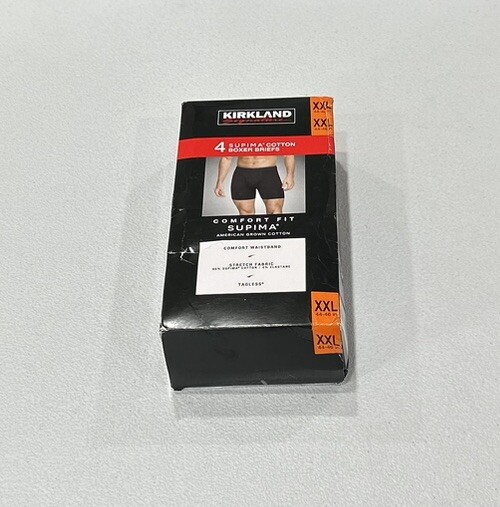 Kirkland Signature Men's Boxer Briefs Comfort Fit Supima 4 Pack, Size