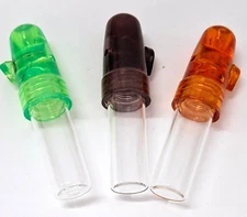Glass & Acrylic Bullet 2.75" Long - Pack of 3 Grn/Blk/Org