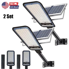 2*Commercial Solar Street Lights Outdoor Dusk to Dawn Solar High Bright Aluminum