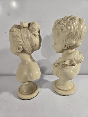 Pair Of Girl Boy Figurine Bust Marwal & Alexander Backer - Picture 2 of 6