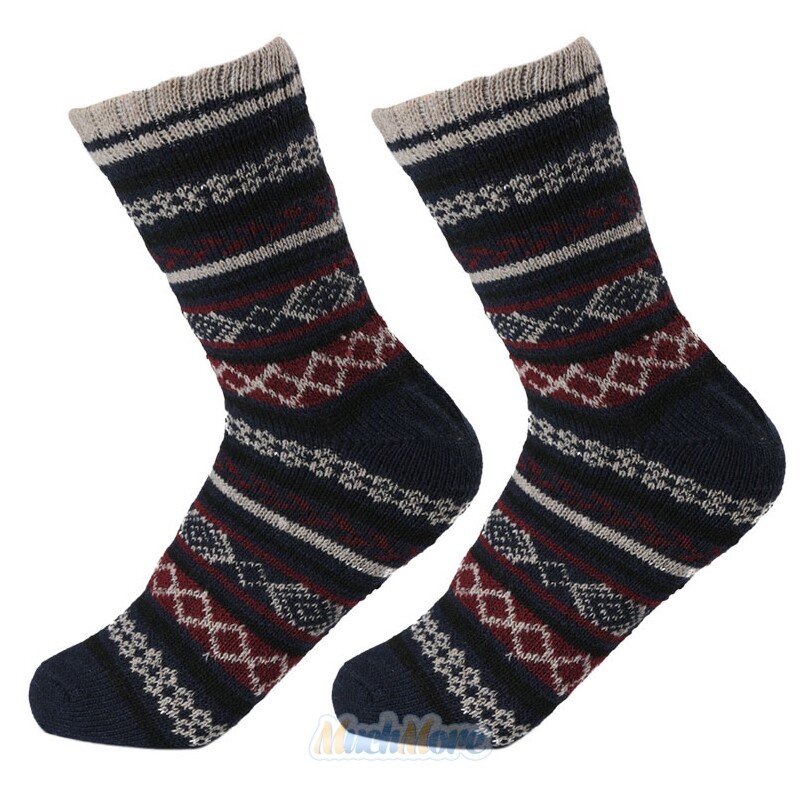 Merino Wool Socks Men Winter Warm Thermal Crew Sock Warm Soft Thick Mid ...