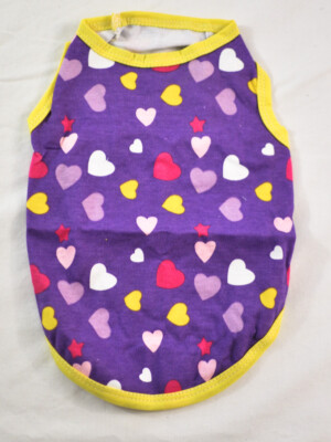 dog Drooling Dog cover size small blue/yellow with hearts pull-on front leg open