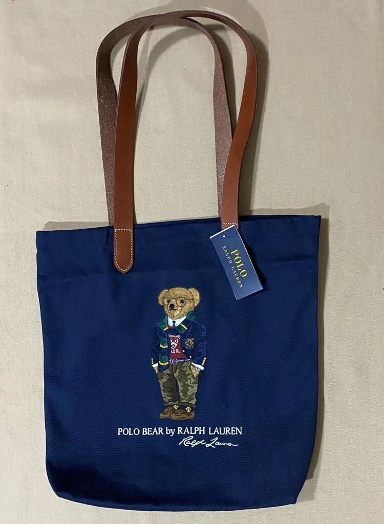 Polo Ralph Lauren Canvas Medium Polo Bear Tote - Shoppers & Tote Bags 