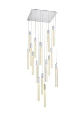 Large Crystal Chandelier Pendant Chrome Entryway Foyer Dining Room Light Fixture