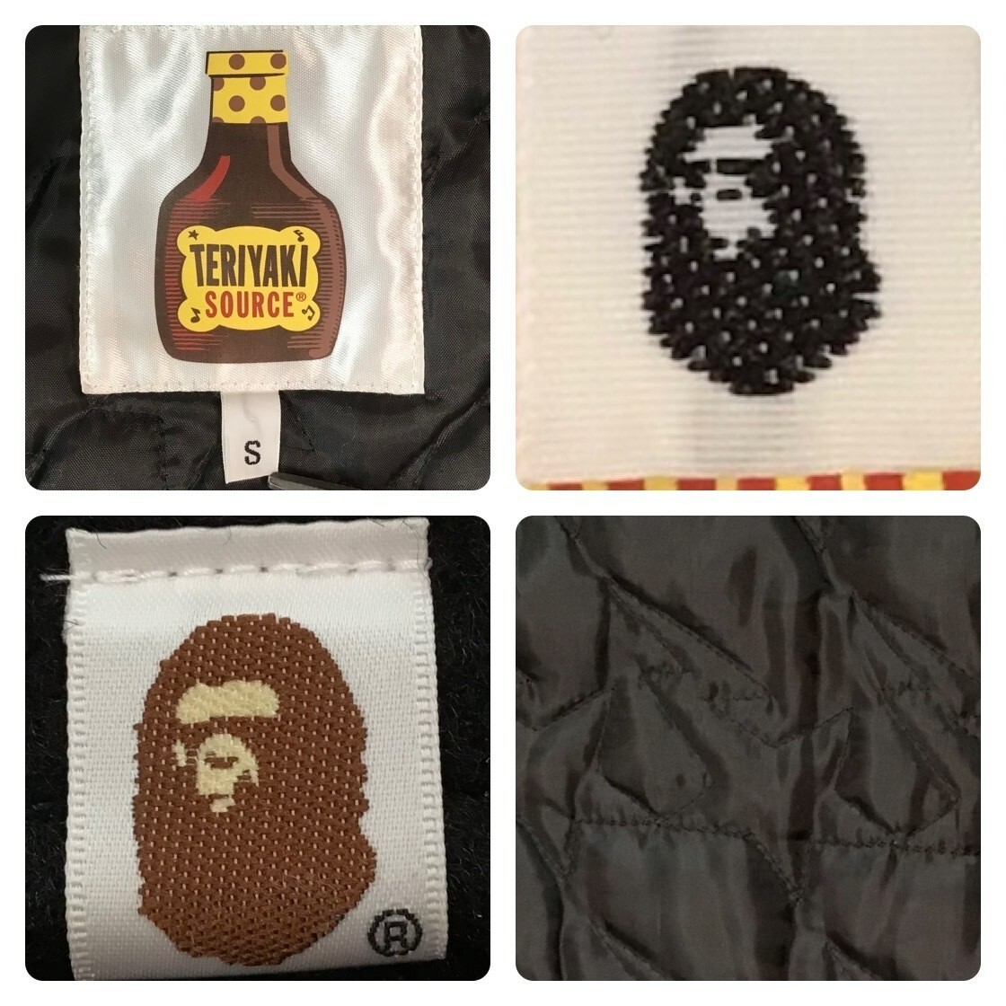 BAPE TERIYAKI BOYS leather sleeve varsity jacket Kanye NIGO A