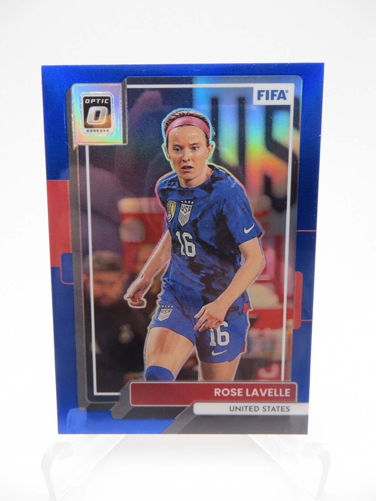 Rose Lavelle 2022 23 Panini Donruss Optic Soccer Blue Prizm SP /99 USA