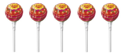 5 Stick Chupa-Chups Lolipop Candy Strawberry Flavor Lollies Lolly 11g