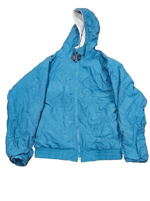 VTG Port Authority Windbreaker XS Full Zip Hooded Jacket Teal