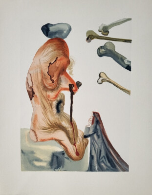 Salvador Dali Divine Comedy ''Inferno #18''  Deluxe ed. Original Woodcut  1960