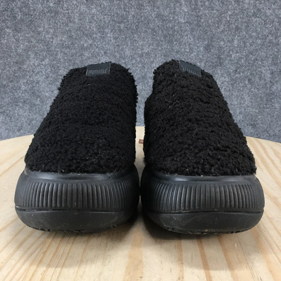 Puma Shoes Womens 8 Mayu Slip On Teddy Sneakers Black Faux Fur Comfort 384887-01 - Image 4 of 4