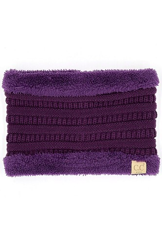 C.C Kids Warm Ribbed Knit Fuzzy Lining Neck Warmer Infinity Scarf 1-5 Years - Picture 7 of 18