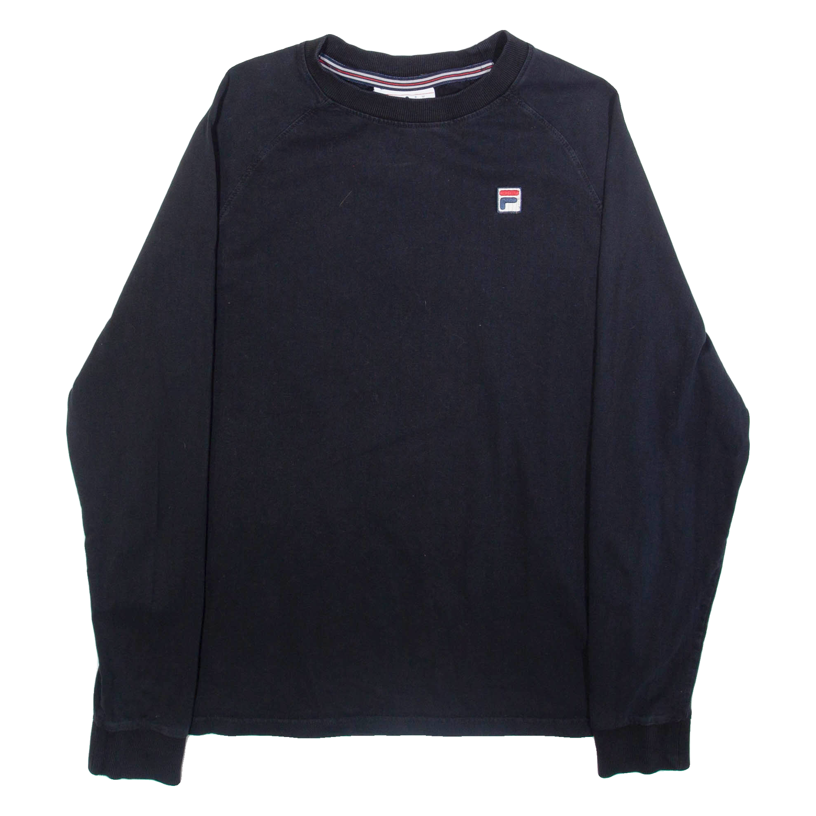 FILA T shirt uomo nera manica lunga girocollo L