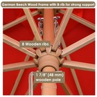 13' German Beech Wood Umbrella Patio Outdoor Garden Cafe Beach Pool Yard Red — photo 4