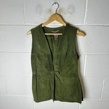 Vintage Deerskin Trading Post Gilet Mens Medium Green Hunting Shooting Scotland