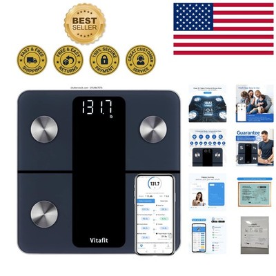 Advanced Body Composition Scale for Weight & BMI Monitoring   13 Metrics, Black