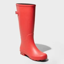 Women's River Tall Rain Boots - A New Day Red 8: Waterproof,