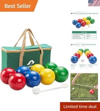 90mm Bocce Ball Set, Soft PE Boccia Outdoor Game for Lawn Yard Lightweight ...