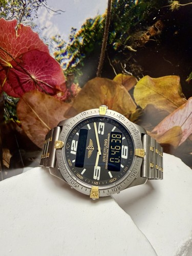 Breitling Aerospace F75462 Titanium Two Tone SuperQuartz Chronometer 40mm Watch