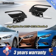 2x Led Fog Lights For 2017-2018 Mazda 3 Black Plastic Housing Led Fog Lamps