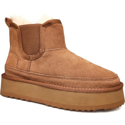 La Conte Damen Braune Wildlederstiefeletten Freizeit LAC6563-20245CHE