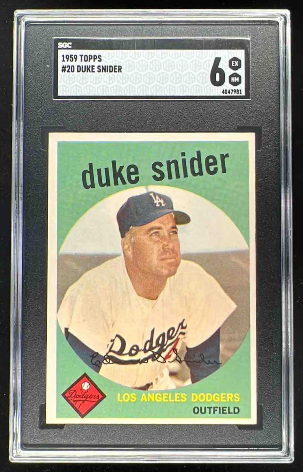 1959 Topps #20 Duke Snider SGC 6