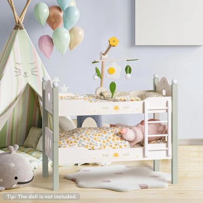 Robud Wooden Doll Cradle 2-In-1 Baby Doll Cot Wooden Baby Toy