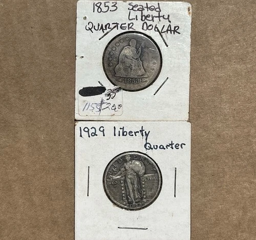 ~2 Coins~ 1853 & 1929 Silver Quarters