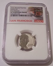 2018 S Jefferson Nickel Reverse Proof PF70 NGC First Releases Trolley Label