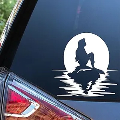 Mermaid On Rock Decal Vinyl Car Sticker Heart Cute Pretty | Cars Trucks Vans Wal
